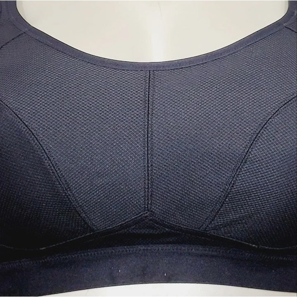 32C Felina 215152 Unity Unlined Wire Free Sports Bra Black NWT